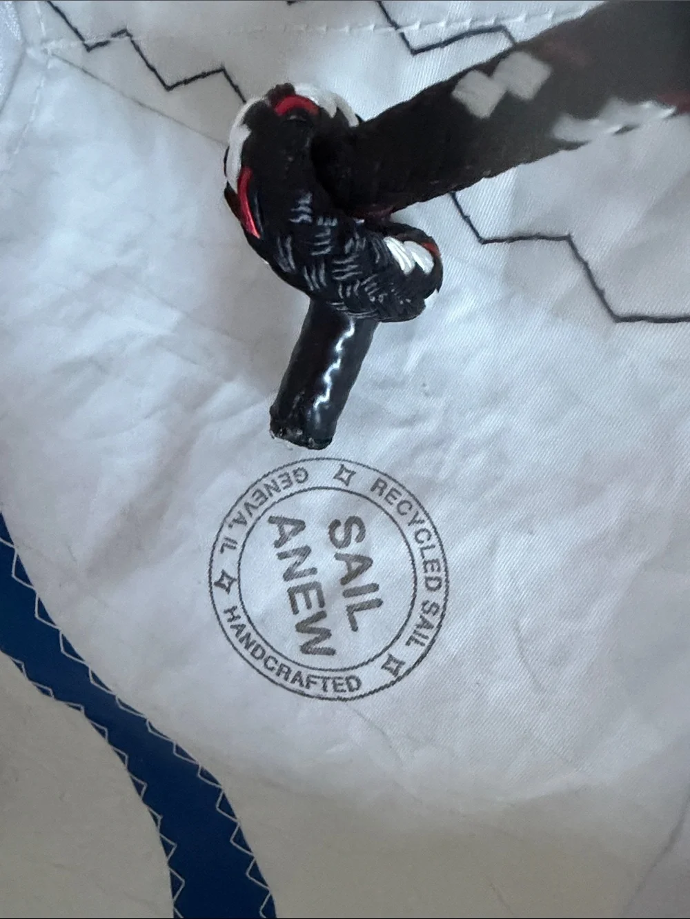 White Tote Bag with Blue Number 3 - Women Bags